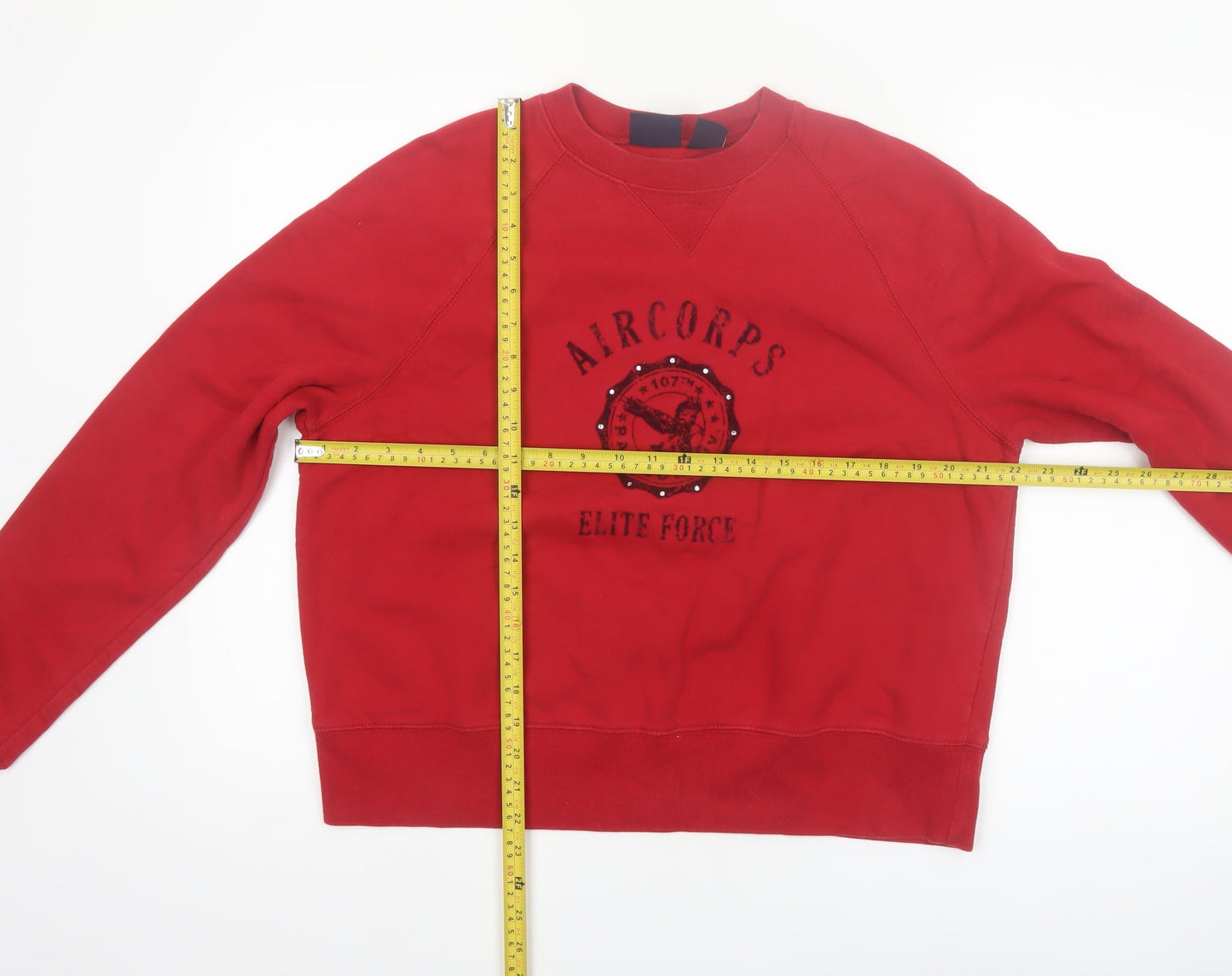 Route 66 Women Red Crew Neck Pullover Sweatshirt XL Air Corps Graphic