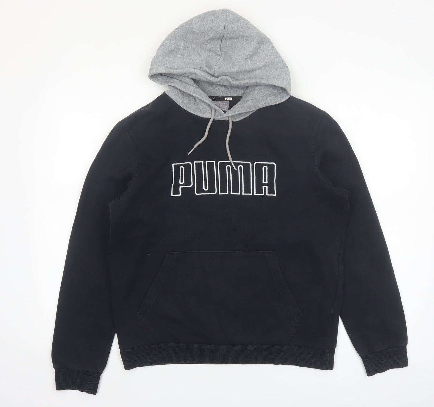 Puma Womens Black & Grey Pullover Hoodie Small Cotton Blend Casual
