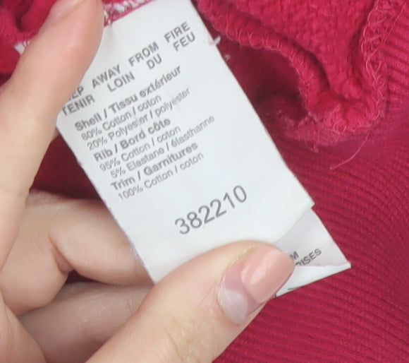 Puma Women's Pink Pullover Hoodie Size 12 Cotton Blend Sportswear