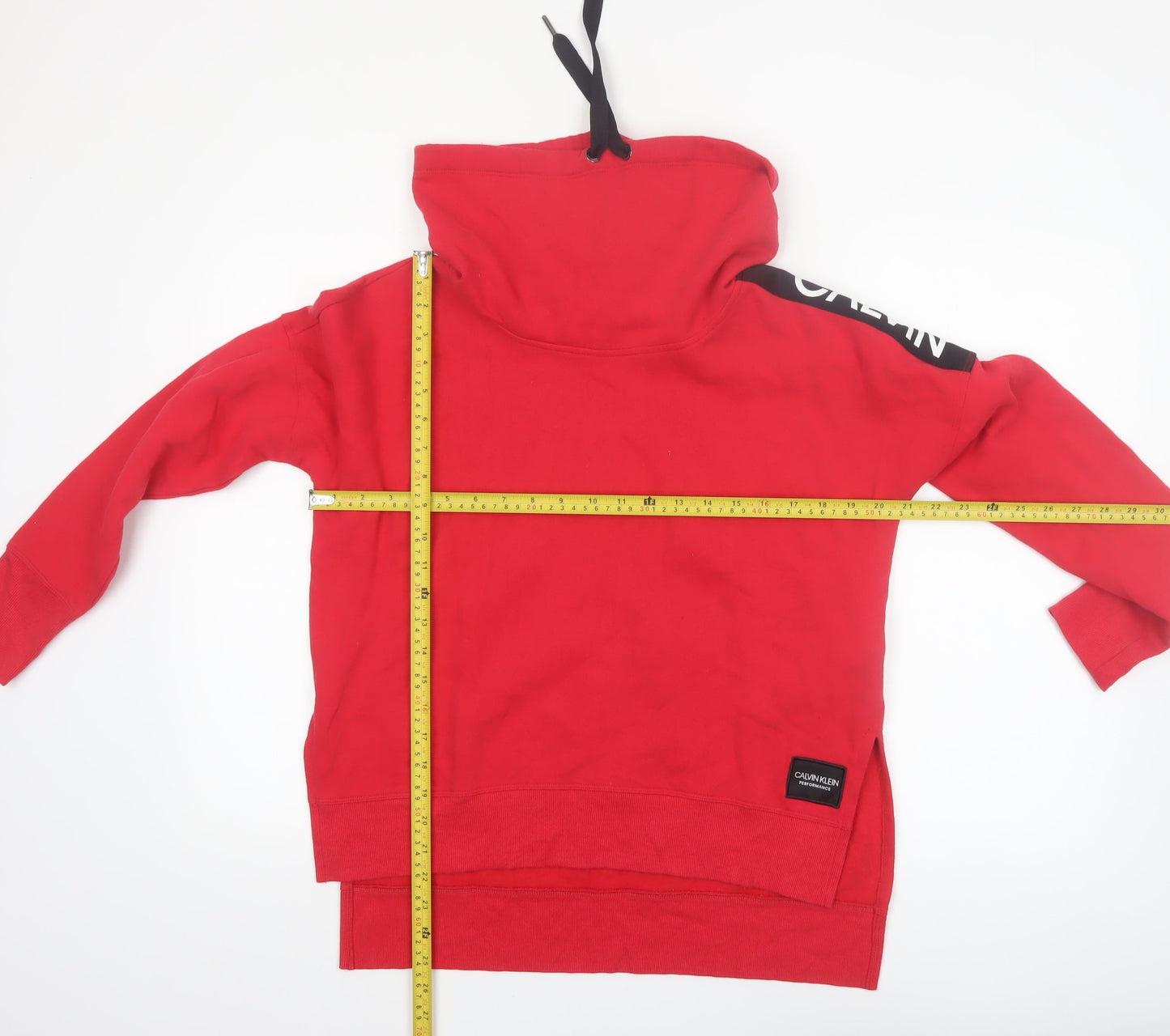 Calvin Klein Women’s Red Pullover Hoodie XS Cotton Blend