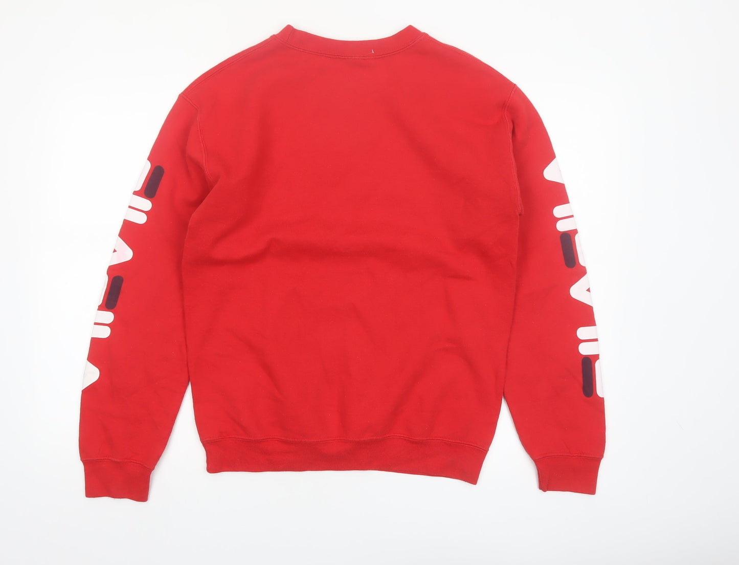 FILA Men's Red Crew Neck Logo Pullover Sweatshirt Size S
