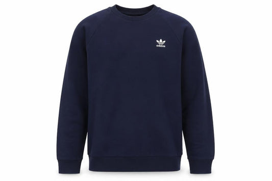 Adidas Mens Blue Small Crew Neck Pullover Sweatshirt