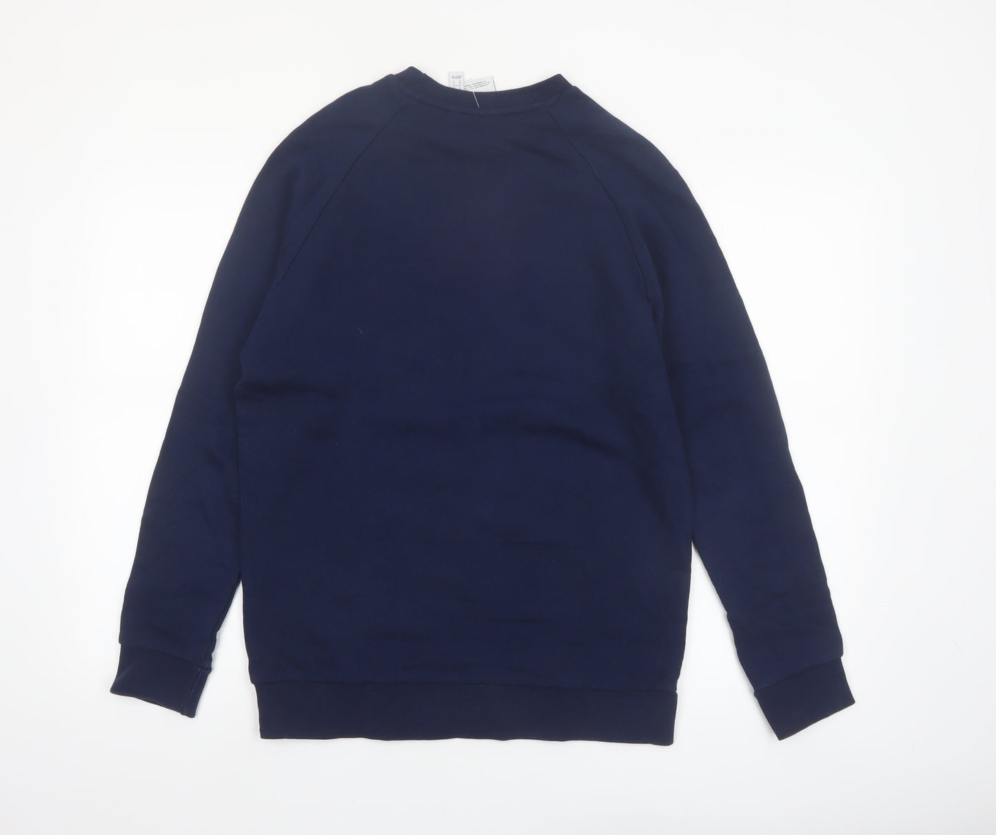 Adidas Mens Blue Small Crew Neck Pullover Sweatshirt
