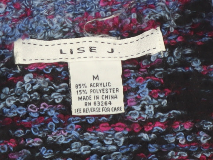 Lise J. Women's Multicoloured Chunky Knit V-Neck Cardigan M