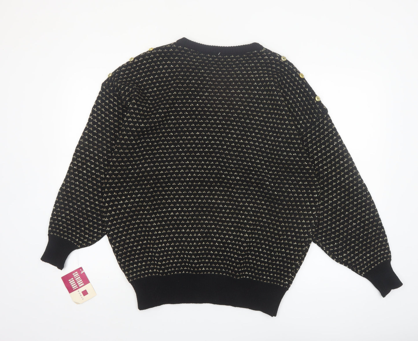 Sheridan Square Women Black Metallic Knit Jumper Size 14 Plus
