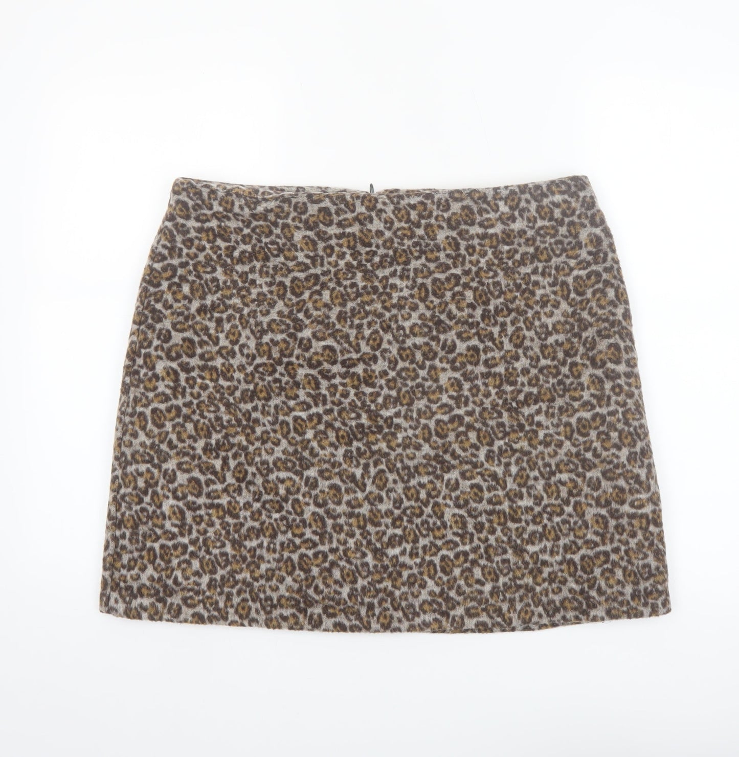 Tu Women Brown Leopard Print Short Pencil Skirt Size 16