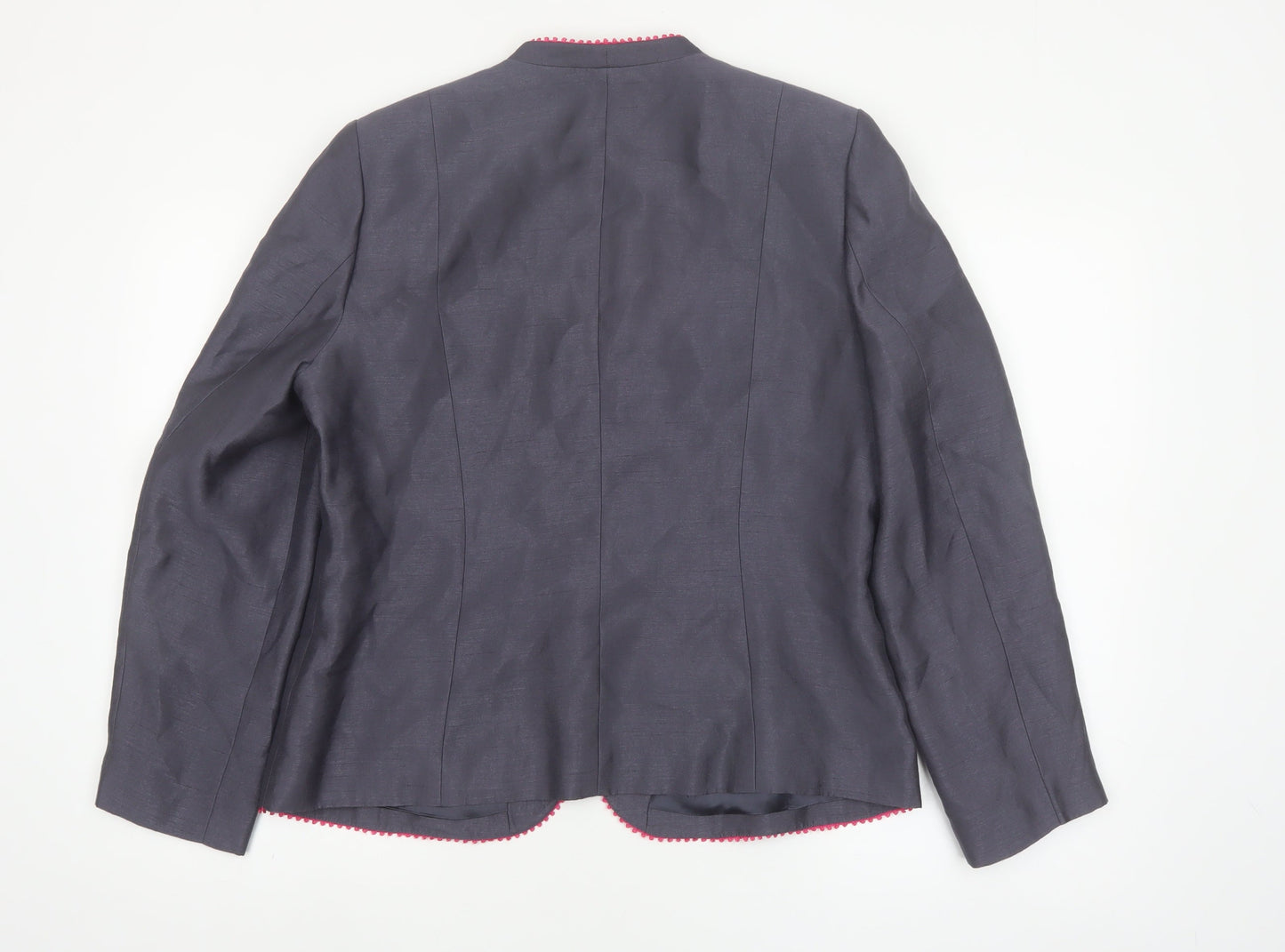 Jacques Vert Women's Grey Blazer UK 14 Formal Tailored Jacket