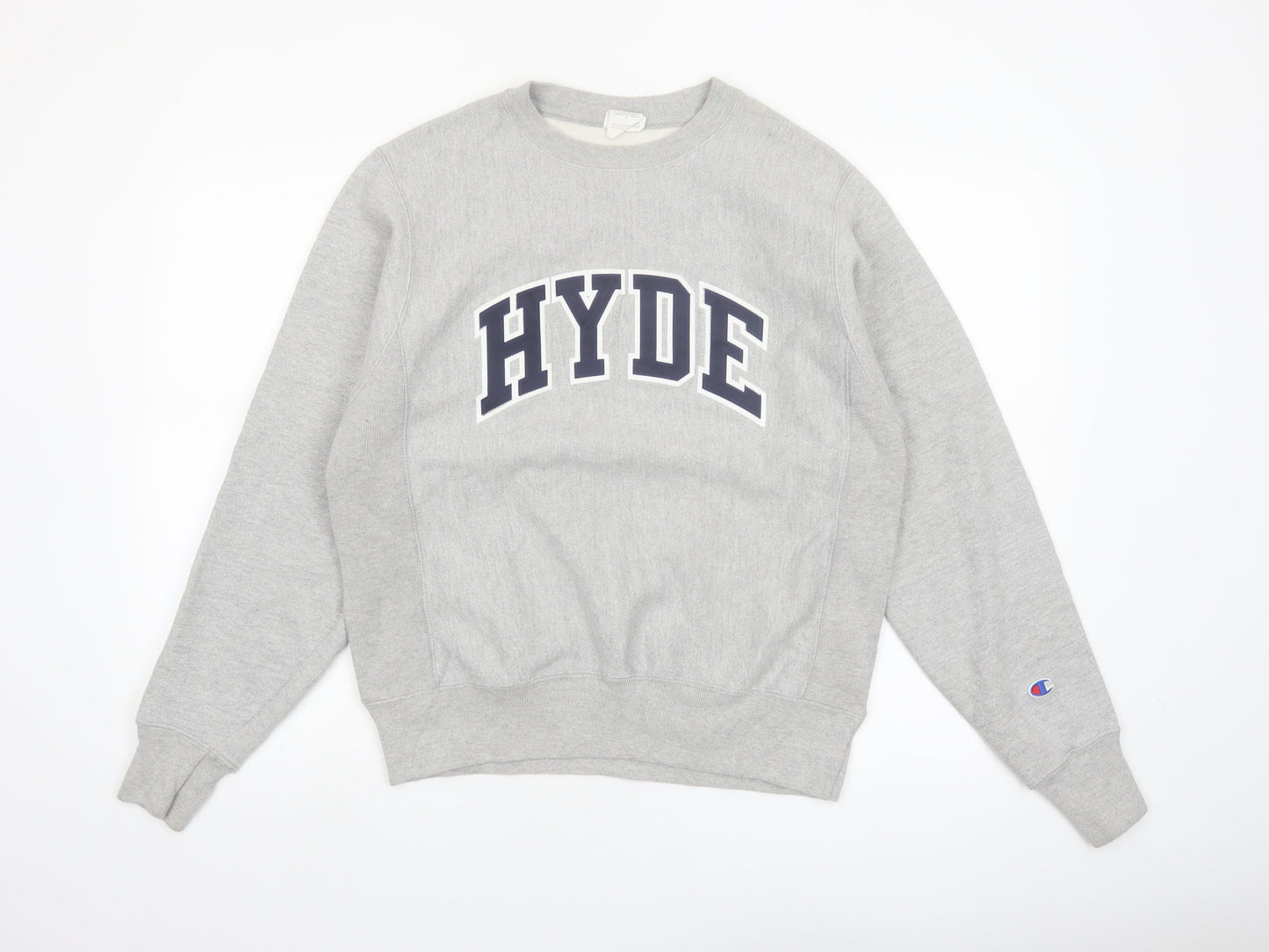 Champion Men's Grey Small Reverse Weave Crew Neck Sweatshirt