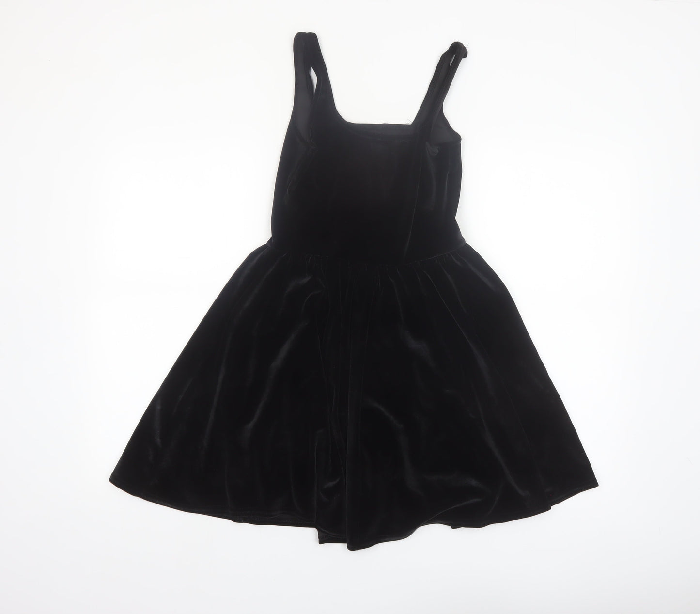 Boohoo Women Black Velvet Fit & Flare Dress Size 10 Sleeveless Party