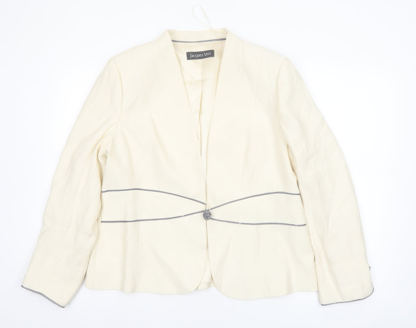 Jacques Vert Women Ivory Suit Jacket Blazer UK 16 Classic Lined
