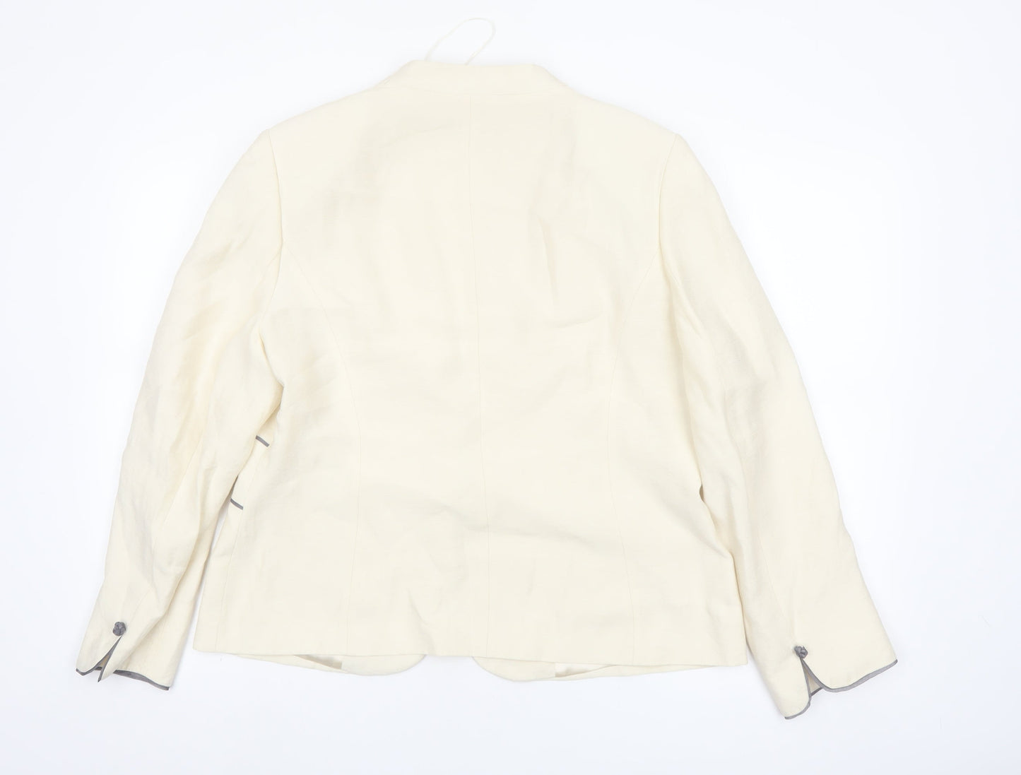 Jacques Vert Women Ivory Suit Jacket Blazer UK 16 Classic Lined