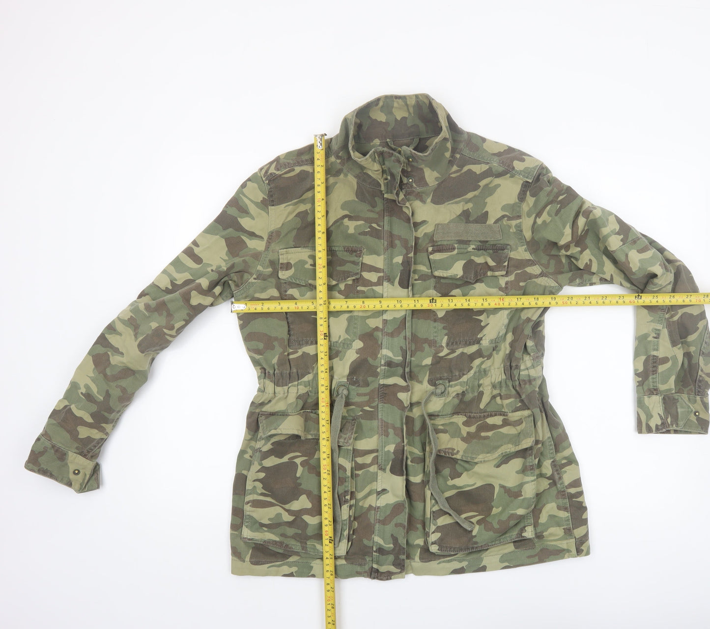Marks and Spencer Women's Green Camo Military Jacket Size 10