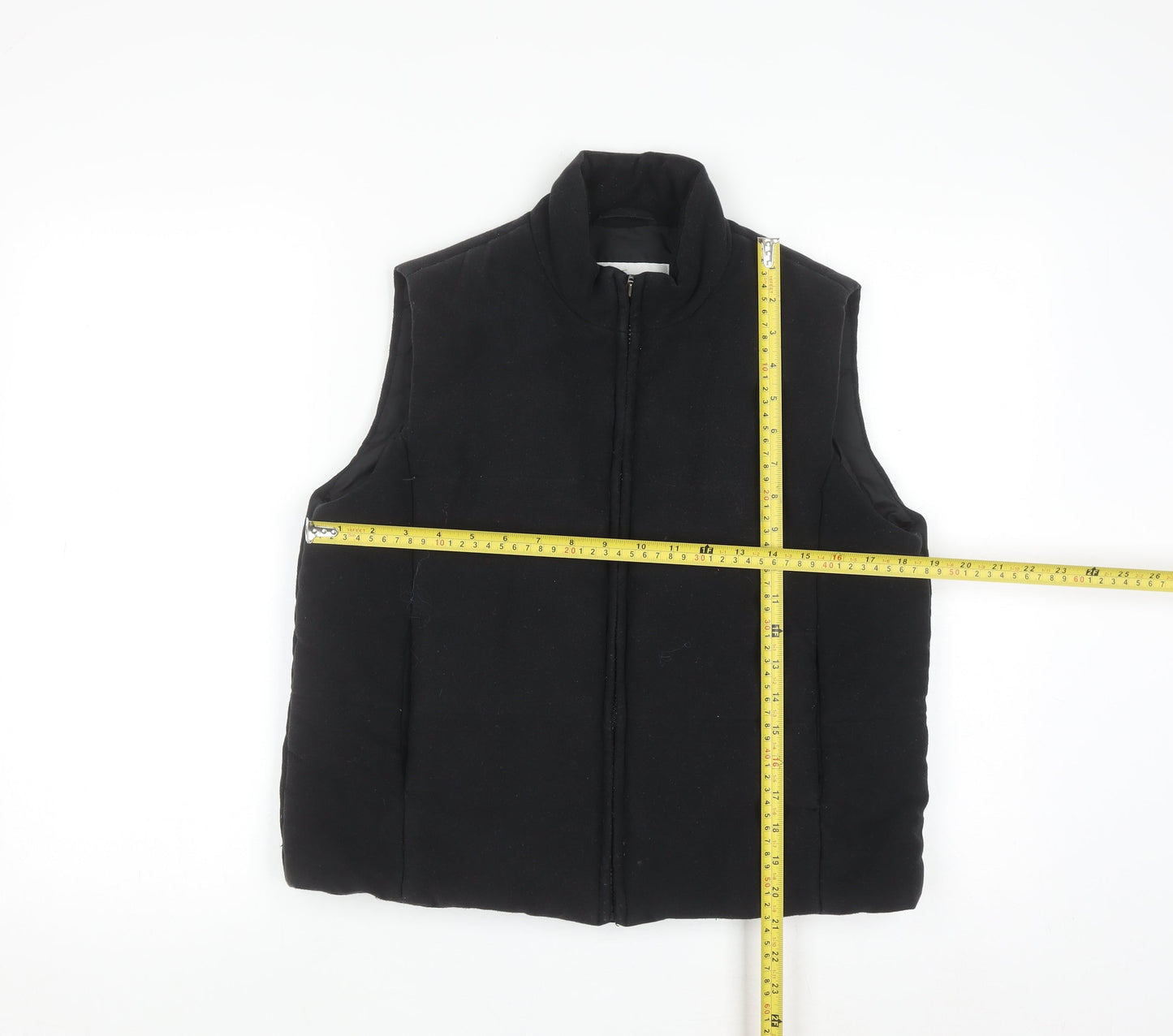 Next Women’s Black Puffer Waistcoat UK 12 Full Zip Winter Gilet