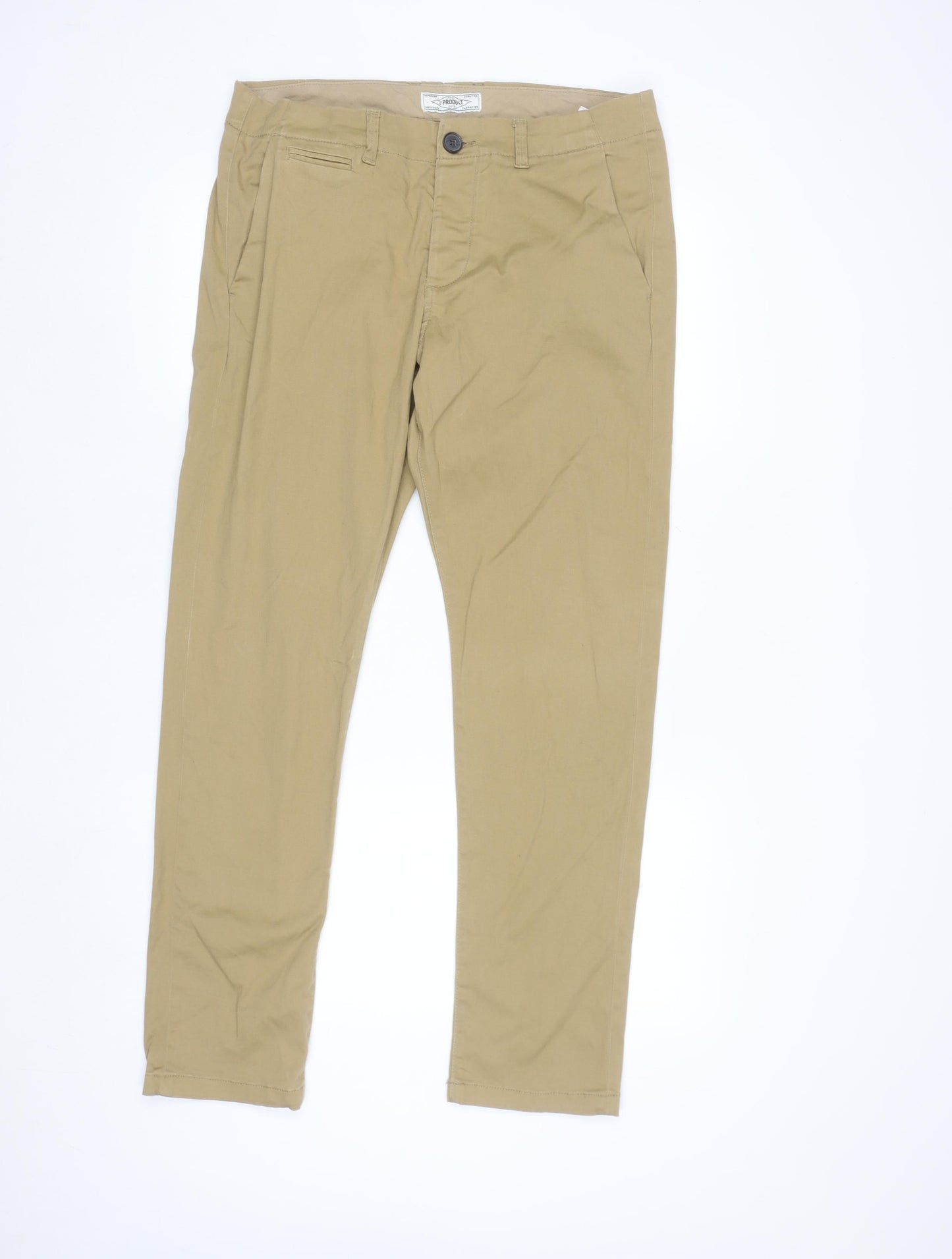 Produkt Men's Beige Chino Trousers 33/32 Slim Fit Cotton Stretch