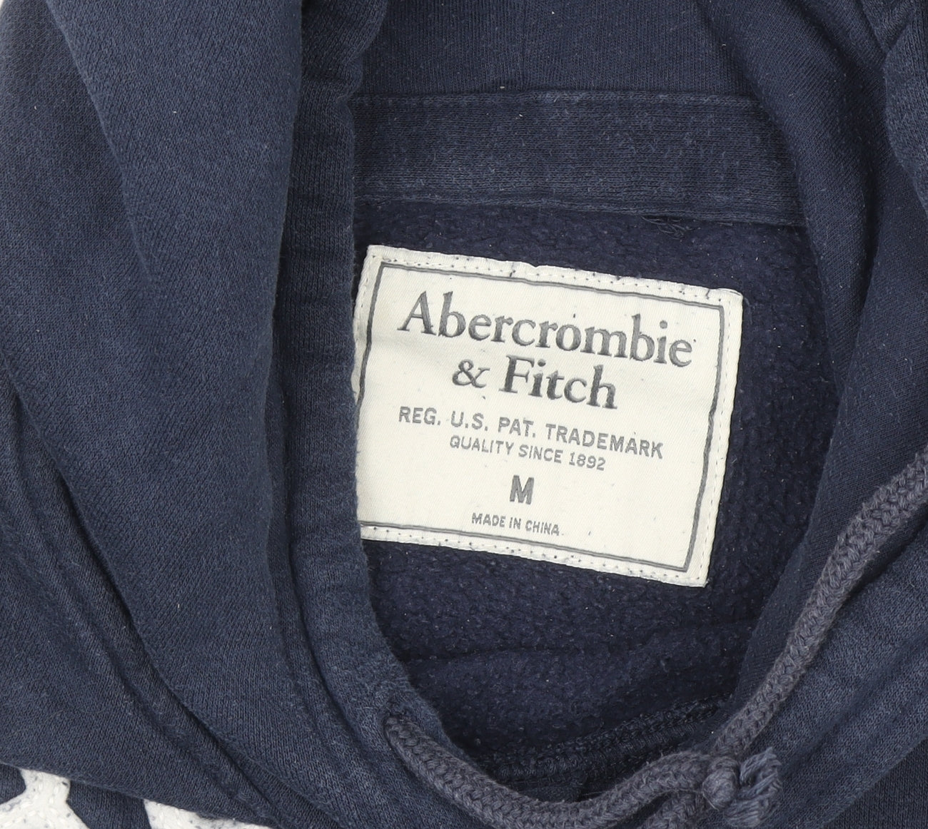 Abercrombie & Fitch Men's Blue Pullover Hoodie M Logo Fleece