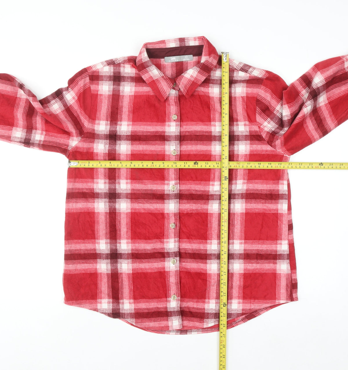 Lee Riders Men's Red Plaid Flannel Button-Up Shirt M