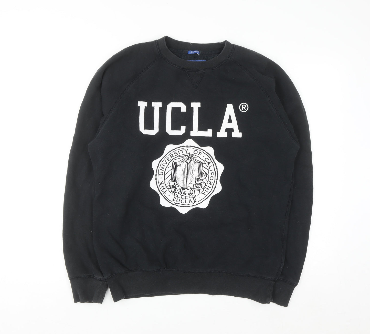 UCLA Men’s Black Pullover Sweatshirt L Fleece Lined Graphic Print