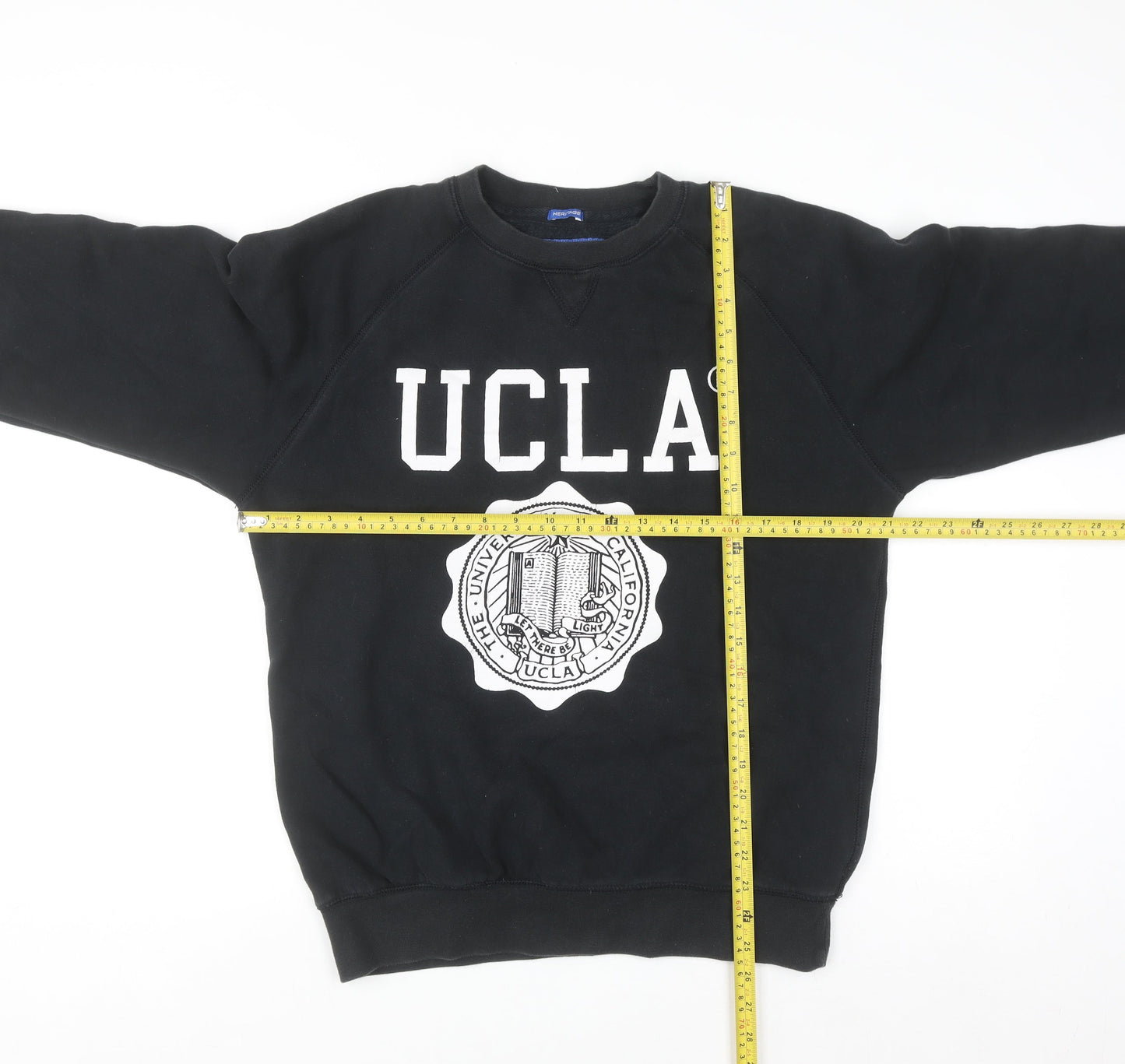 UCLA Men’s Black Pullover Sweatshirt L Fleece Lined Graphic Print