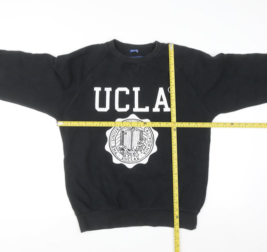 UCLA Men’s Black Pullover Sweatshirt L Fleece Lined Graphic Print