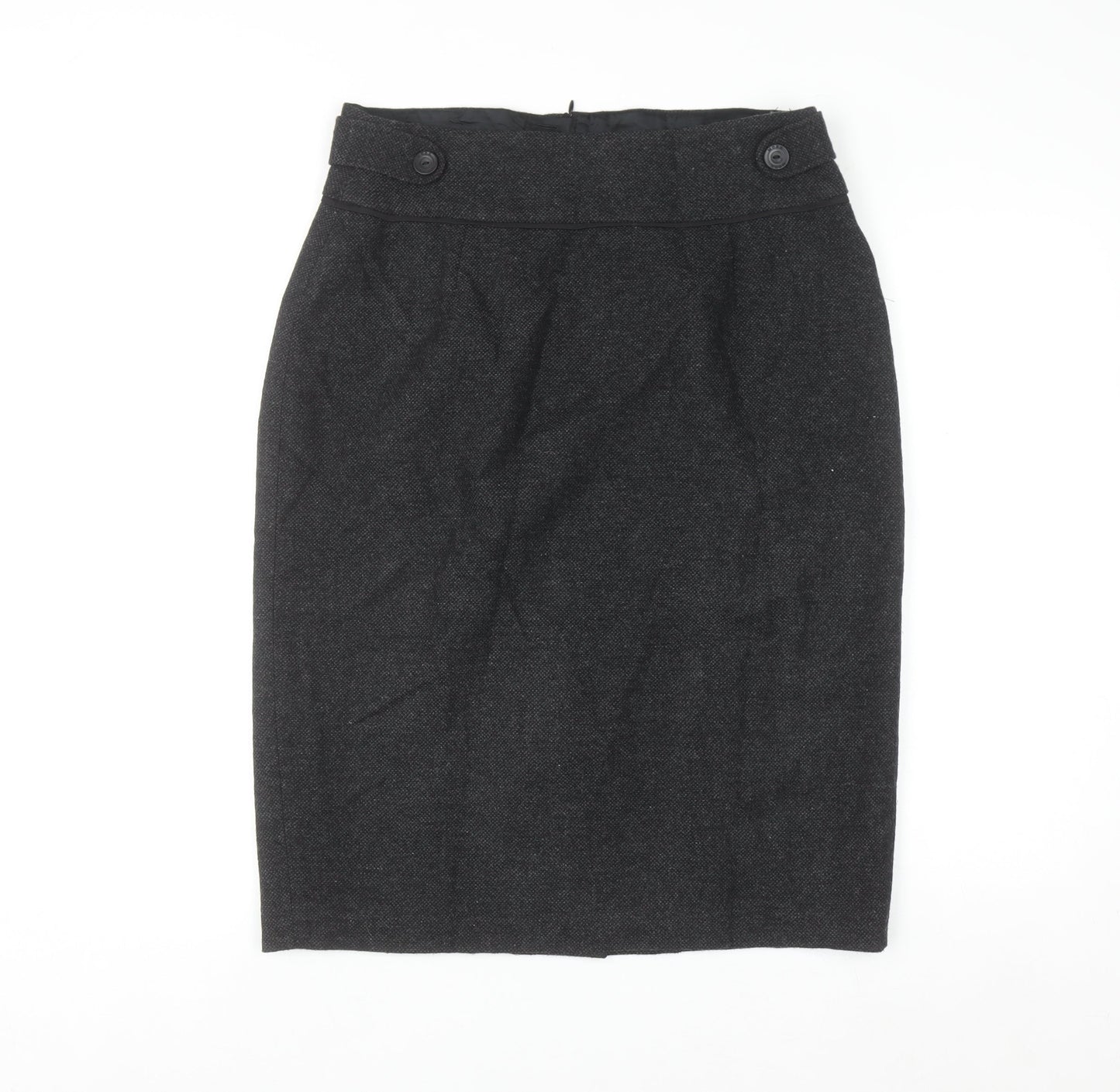 Mexx Women's Black Wool Blend Pencil Skirt Size 18 Knee Length Workwear