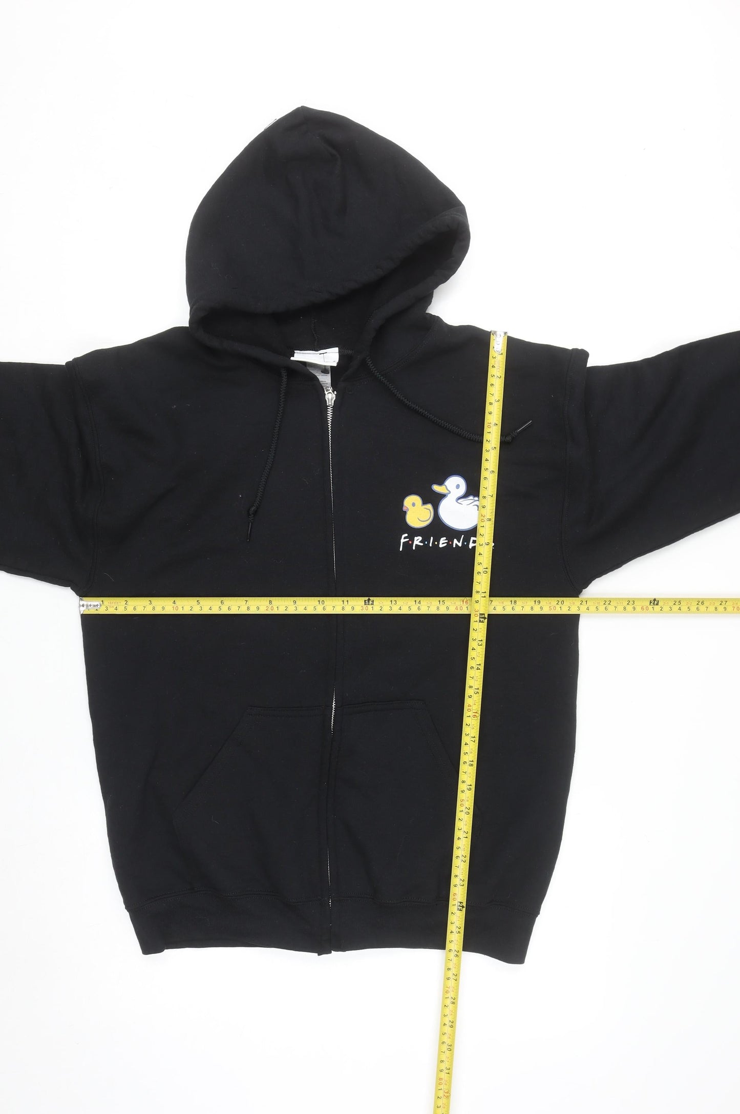 Friends Men's Black Full Zip Hoodie Size M Graphic Logo Sweatshirt