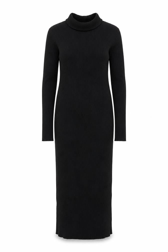 New Look Women Black Size 8 Knit Bodycon Midi Dress