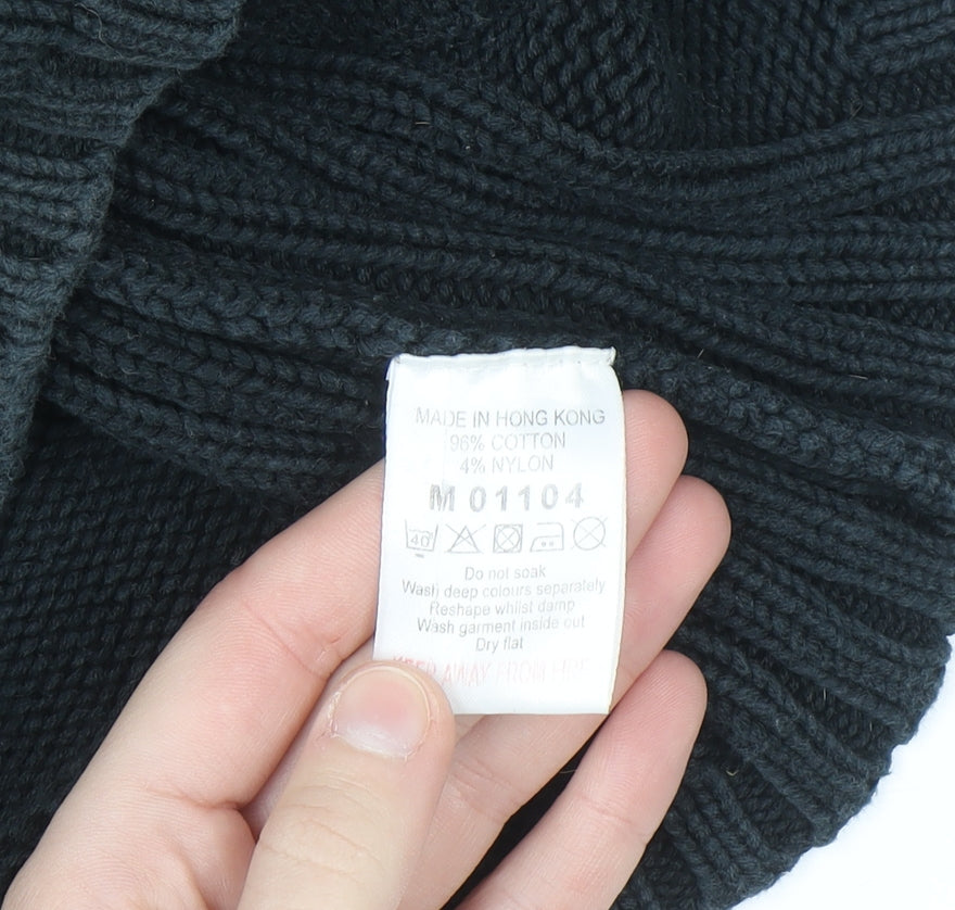 Next Petite Women's Black Chunky Knit Hooded Cardigan Small