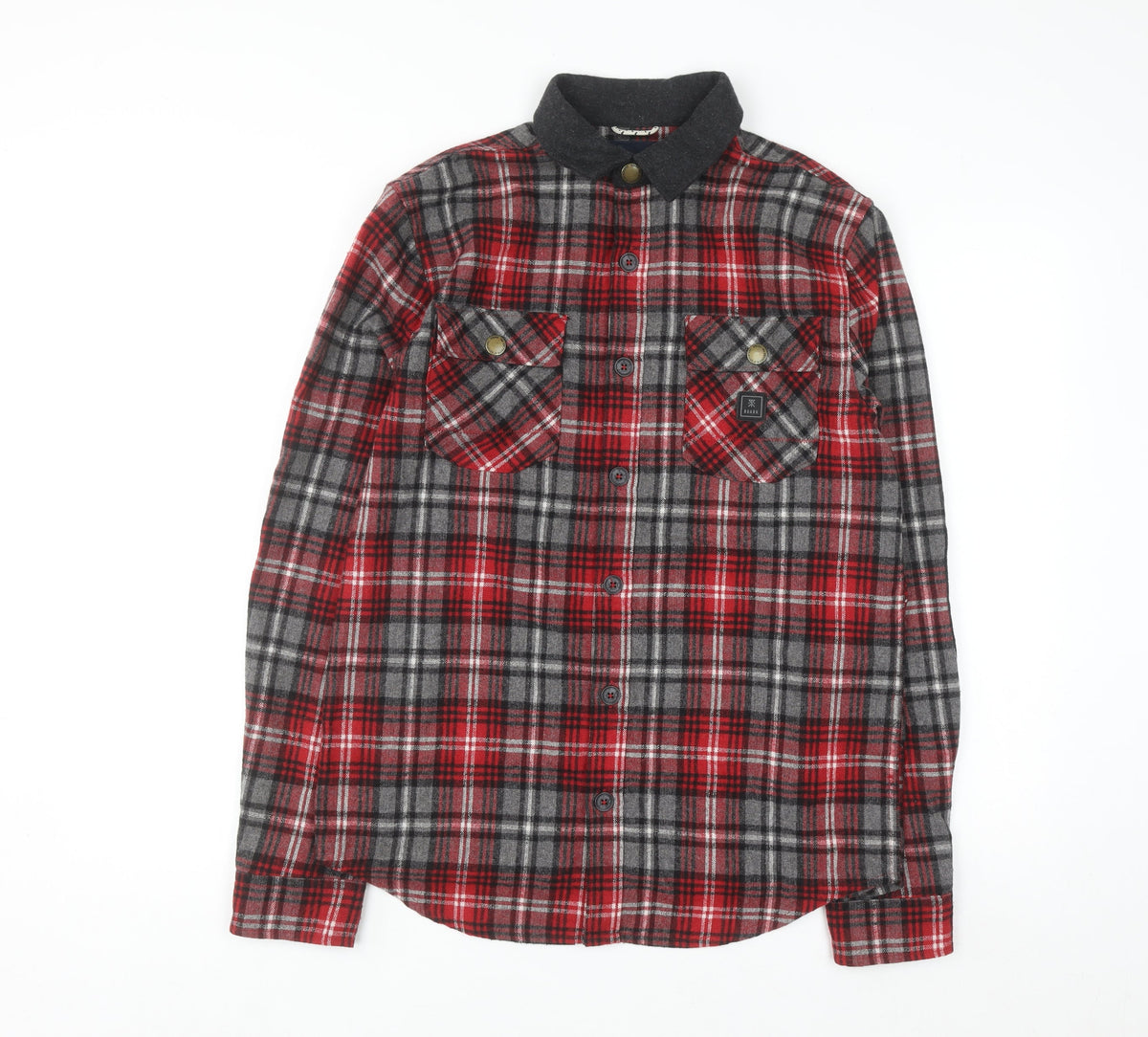 Roark Revival Men's Red Plaid Flannel Button-Up Shirt M