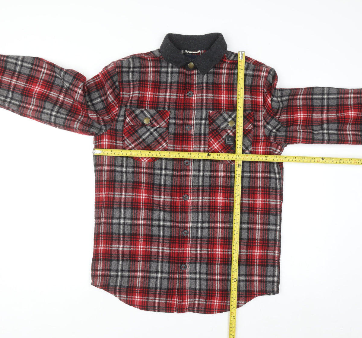 Roark Revival Men's Red Plaid Flannel Button-Up Shirt M