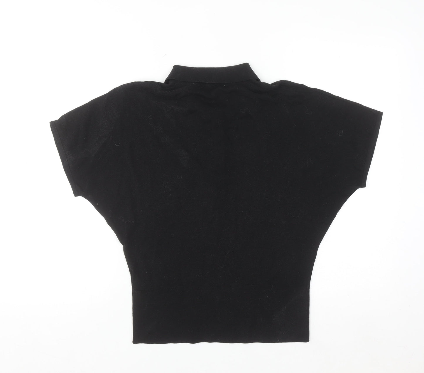 COS Women's Black Collared Short Sleeve Polo Top S