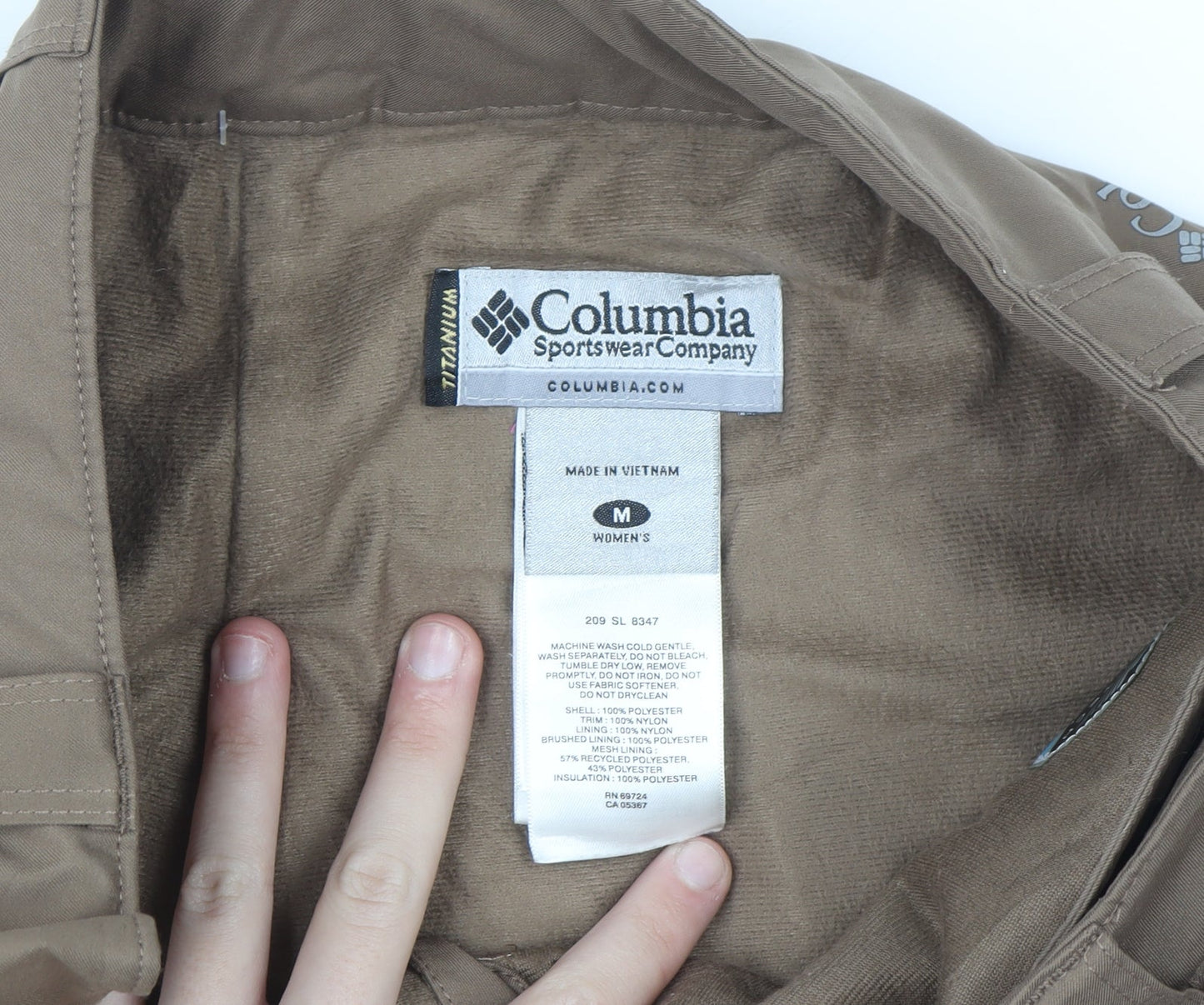 Columbia Unisex Brown M Waterproof Insulated Snow Pants
