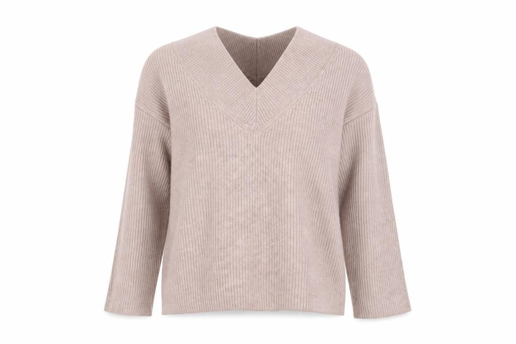 Next Petite Women’s Pink V-Neck Ribbed Pullover Jumper Size M