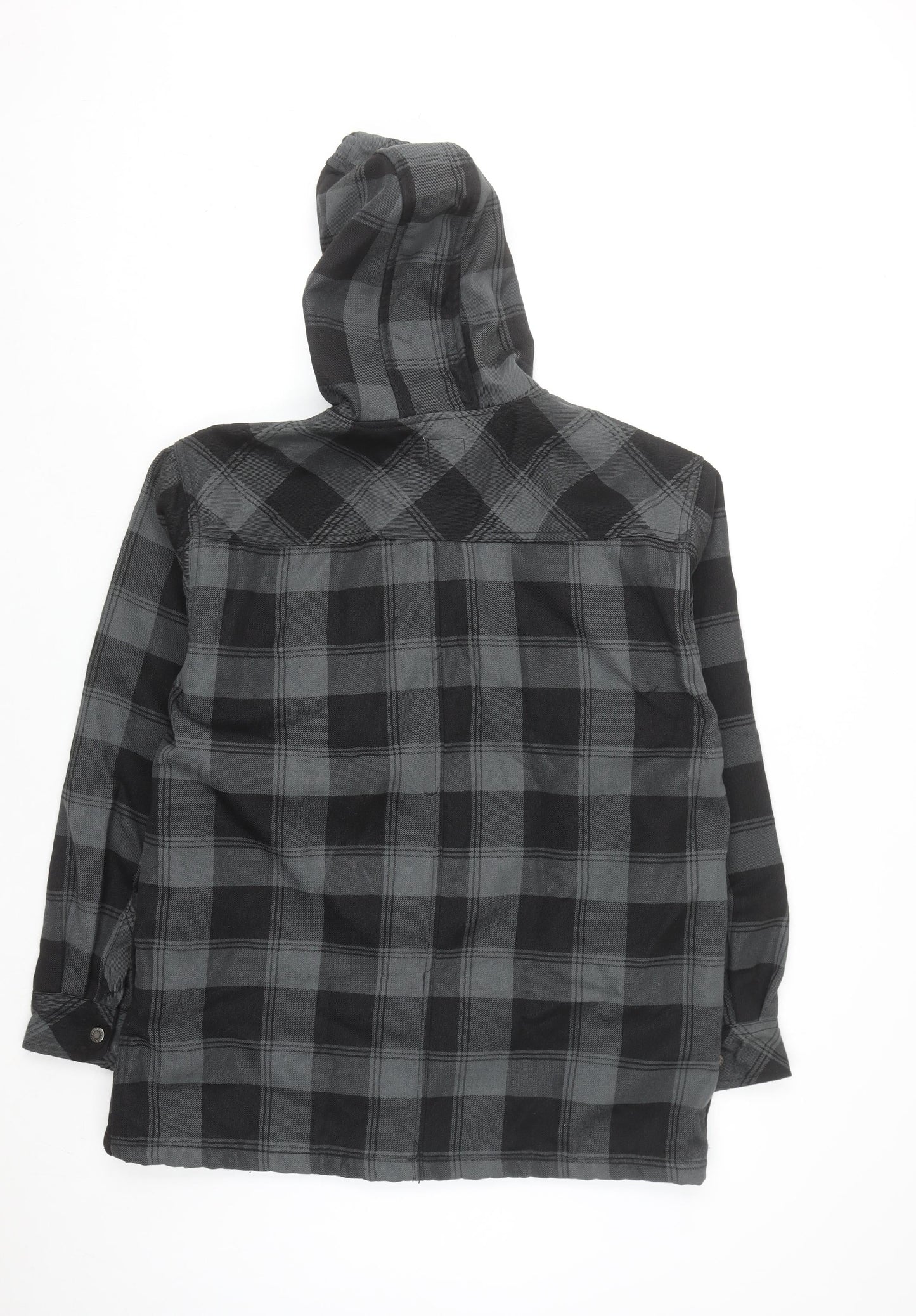 Dickies Mens Grey Check Hooded Flannel Jacket L 42-44 Workwear Style