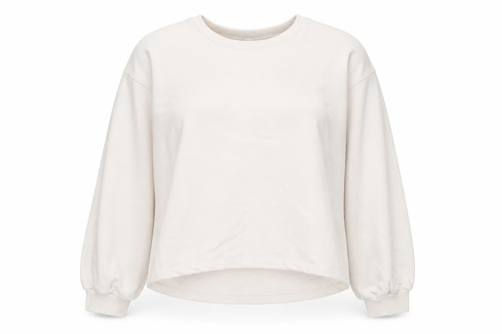 River Island Women Beige Cotton Blend Pullover Sweatshirt M