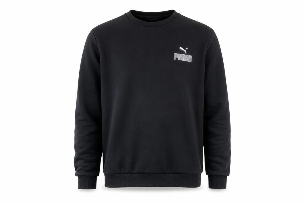 Puma Men Black M Crew Neck Pullover Sweatshirt Regular Fit