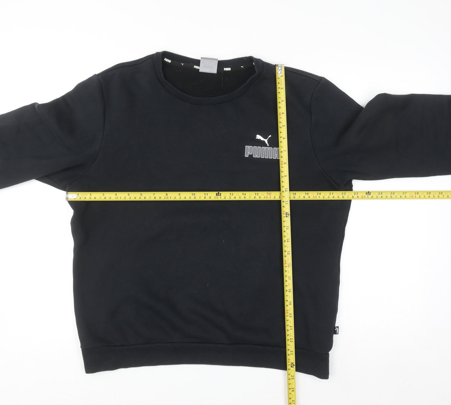 Puma Men Black M Crew Neck Pullover Sweatshirt Regular Fit