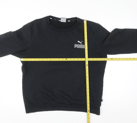 Puma Men Black M Crew Neck Pullover Sweatshirt Regular Fit