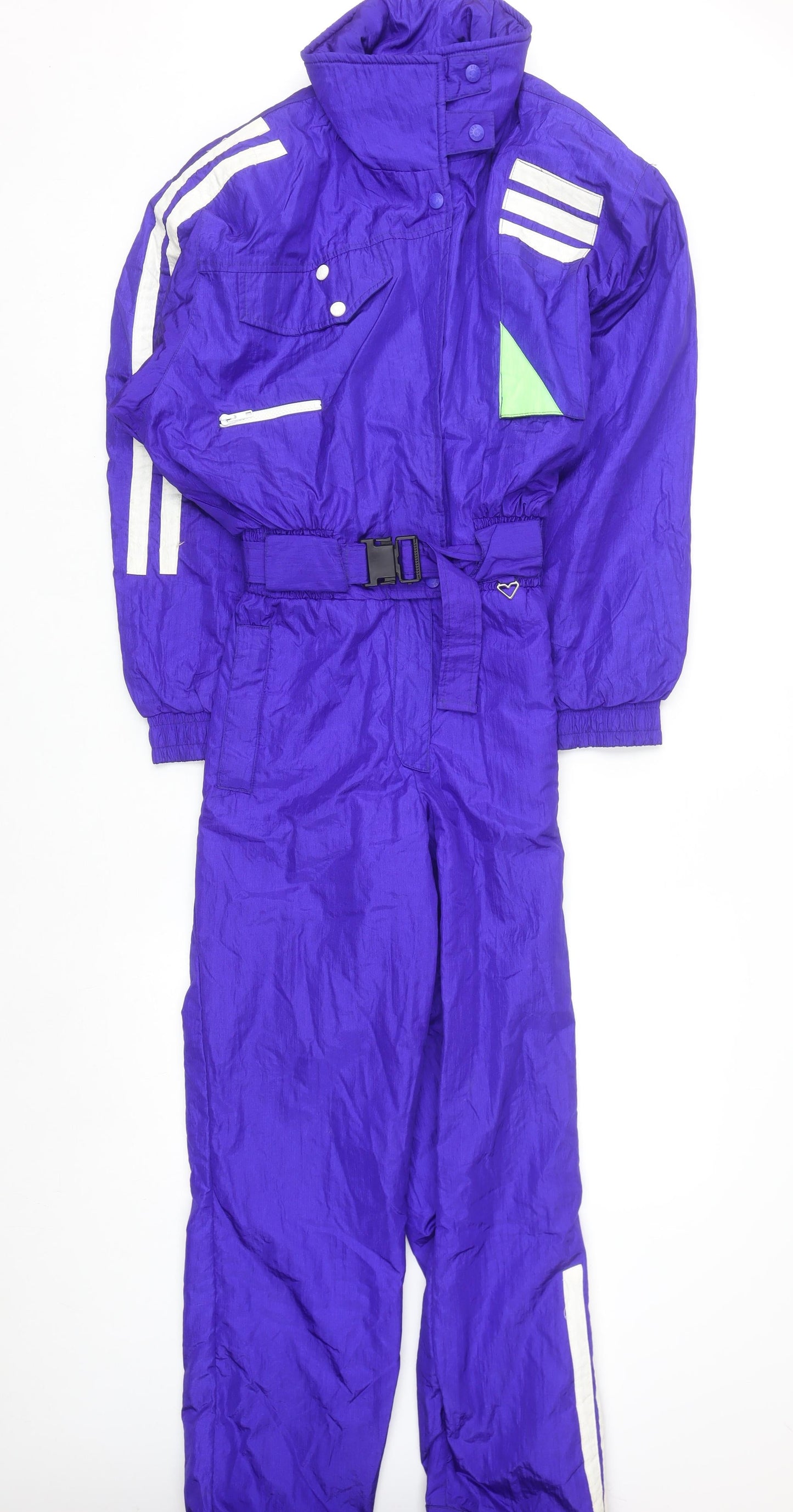 Obermeyer Women’s Purple Ski Jacket Suit Size 10 Belted Insulated