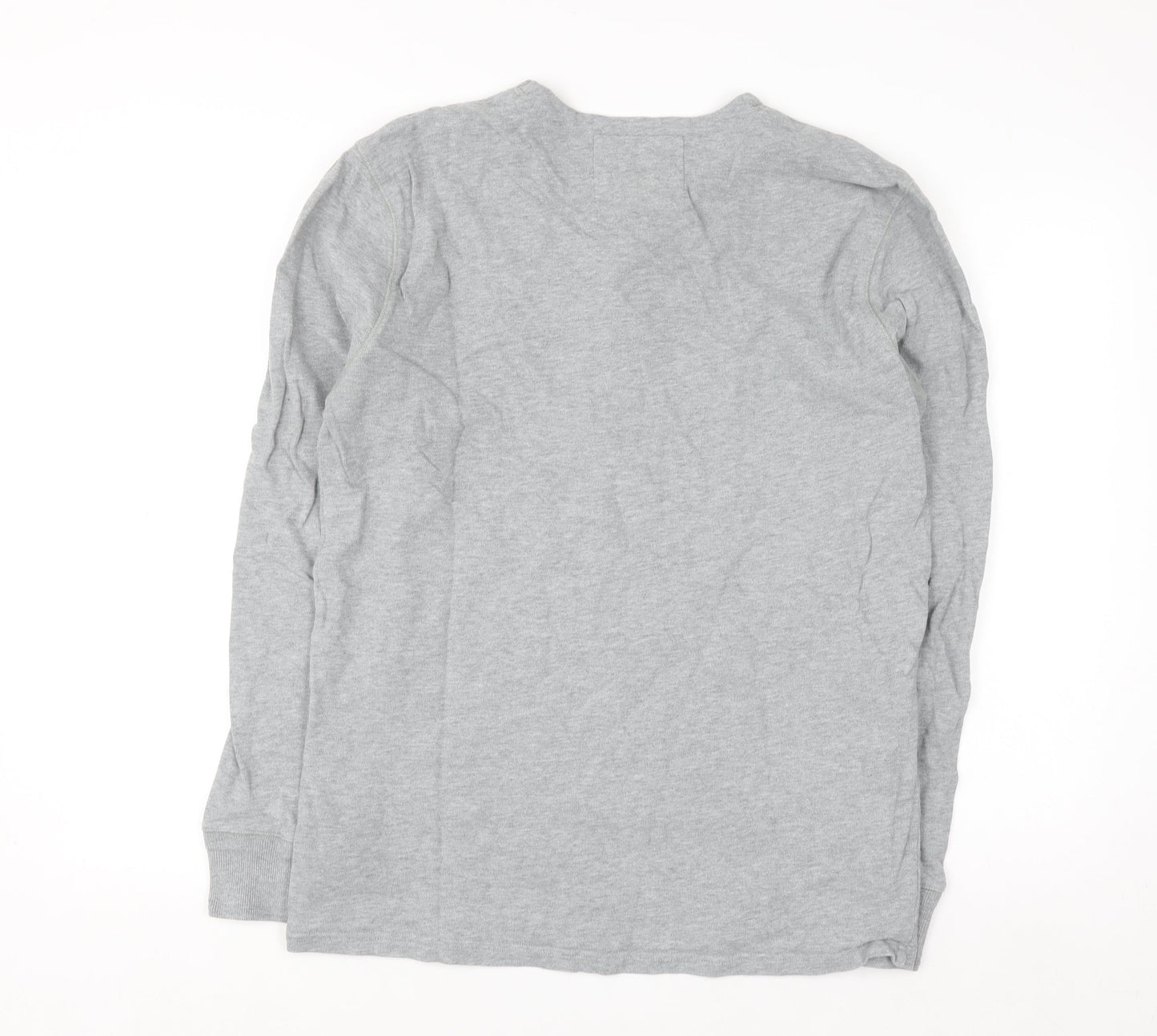 Jack Wills Men’s Grey Henley Sweatshirt Cotton Size M