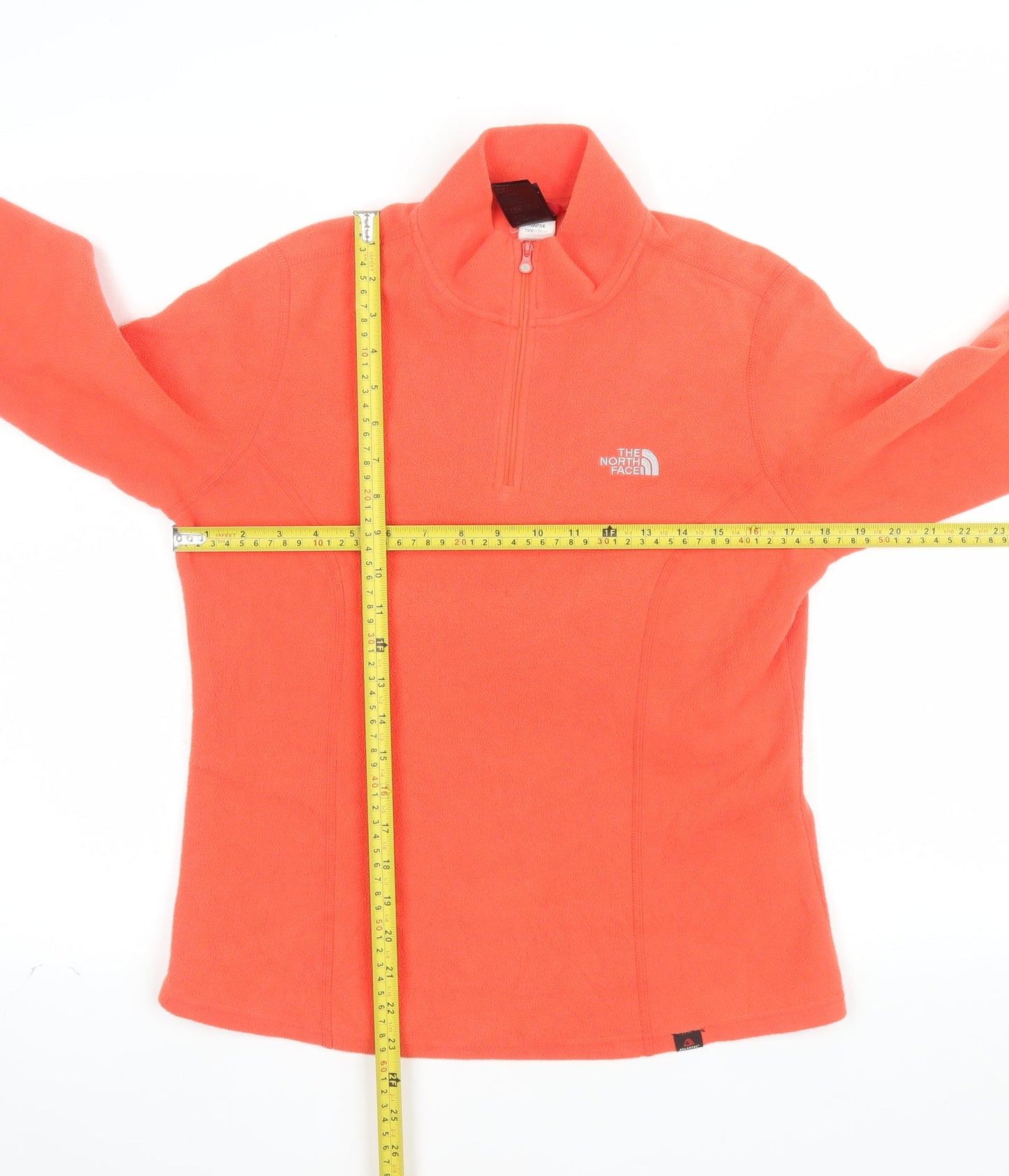 The North Face Womens Orange Fleece 1/2 Zip Pullover Jacket M
