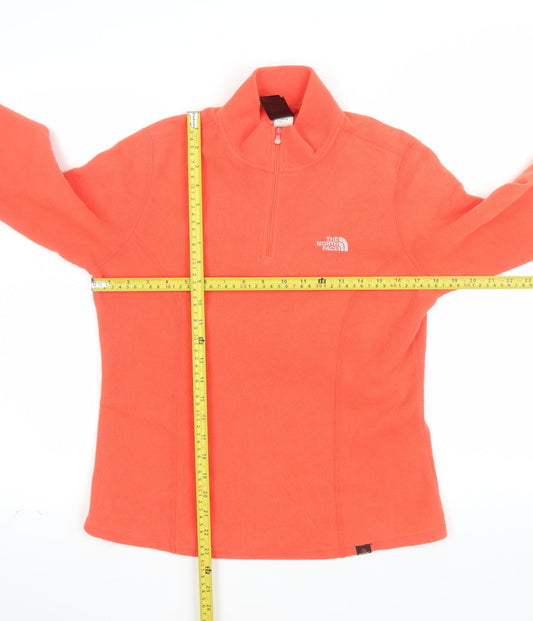 The North Face Womens Orange Fleece 1/2 Zip Pullover Jacket M