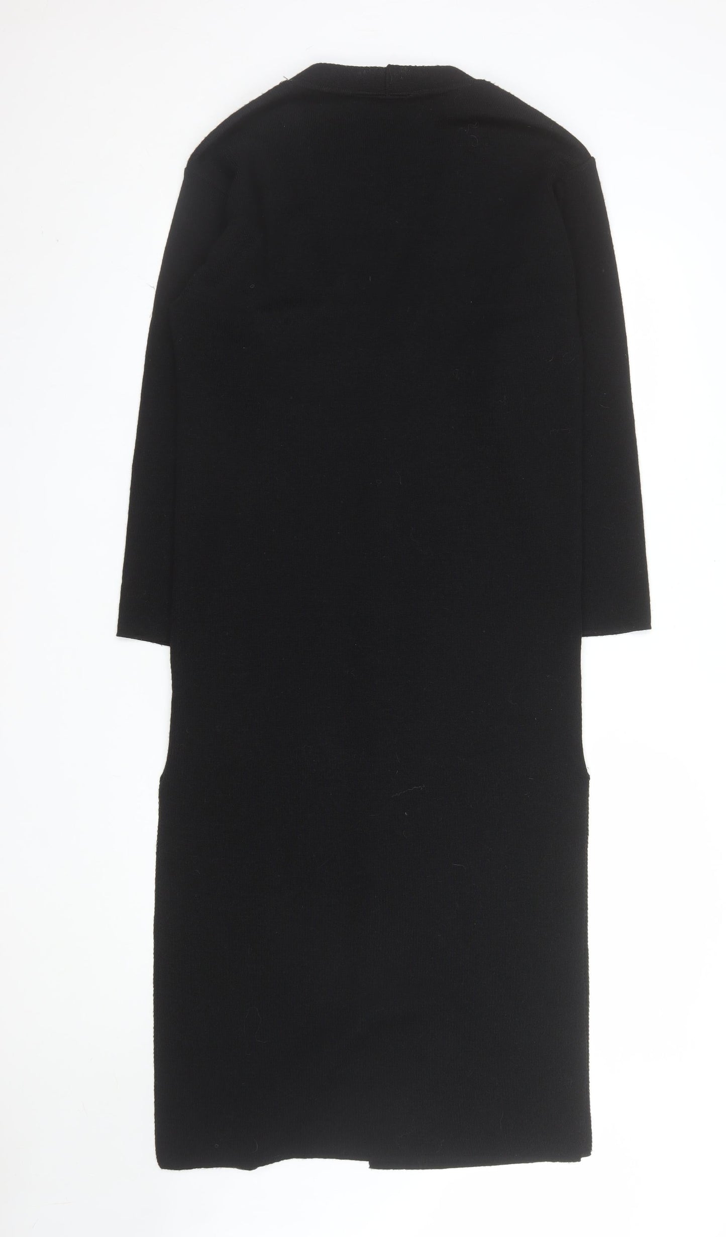 Nightingales LTD Women’s Black V-Neck Wool Blend Long Cardigan Size S