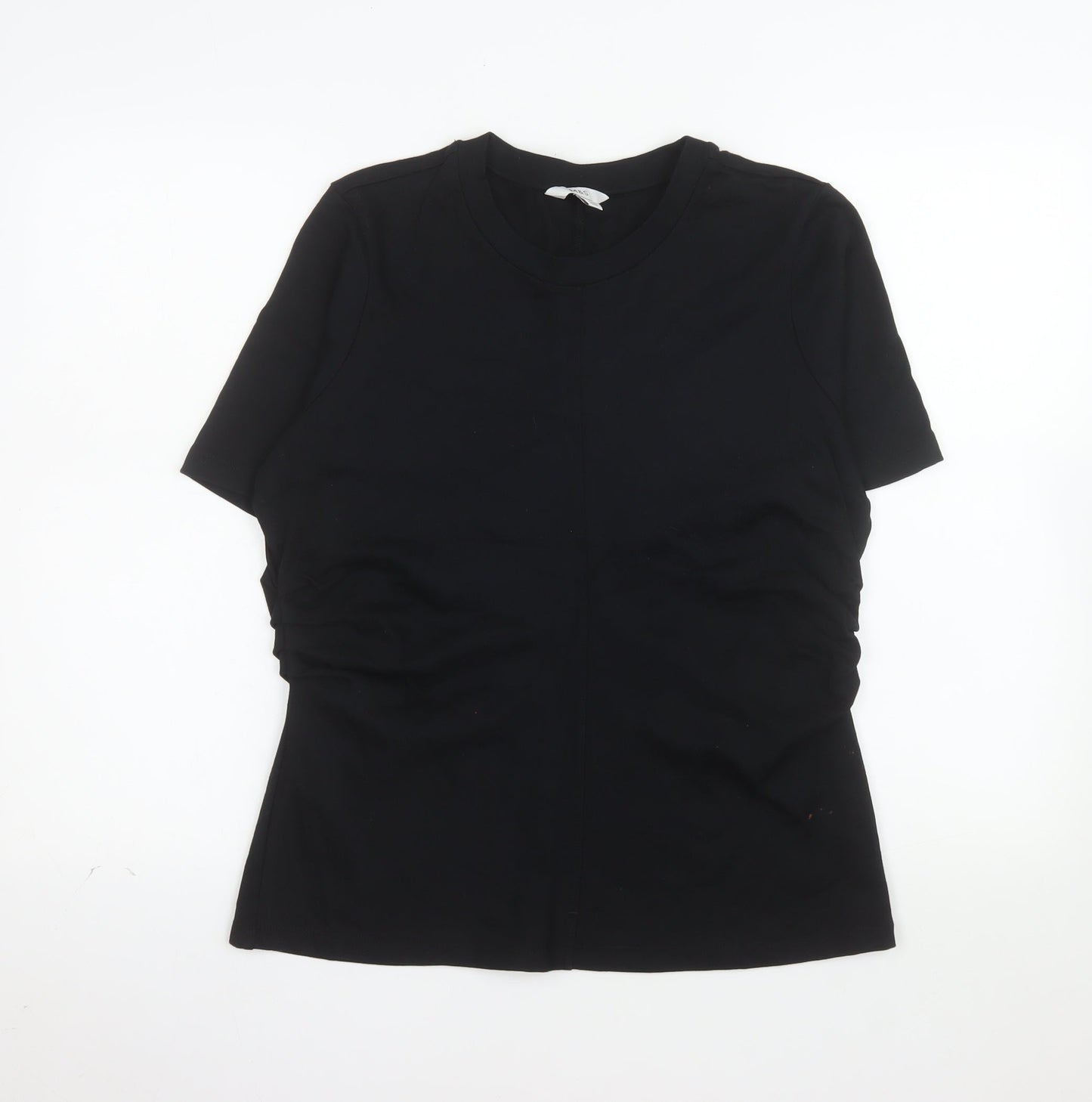 Marks and Spencer Womens Black Cotton T-Shirt Size 14