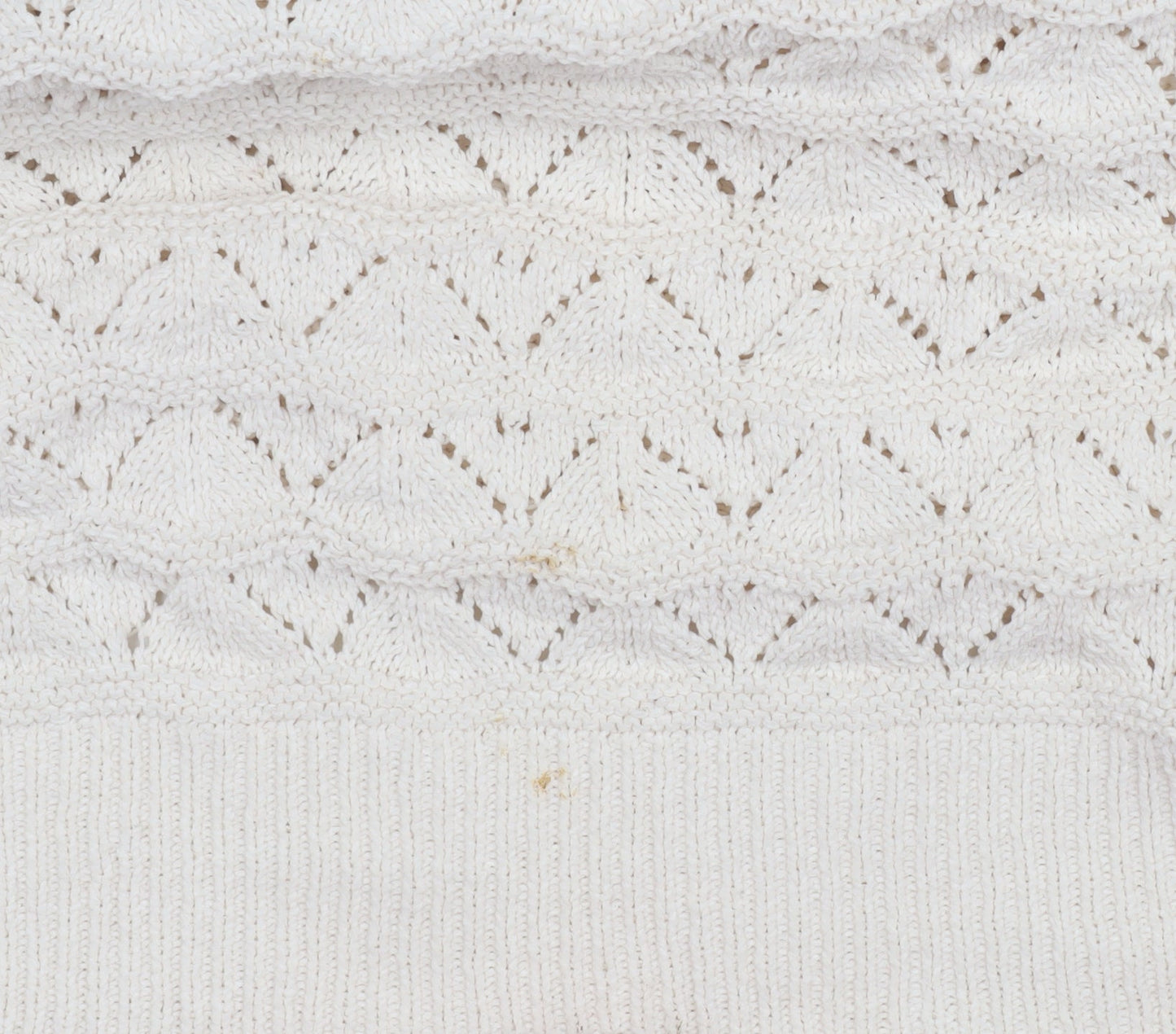 Yours Clothing Women Ivory Plus Size 22 Crew Neck Open-Knit Jumper