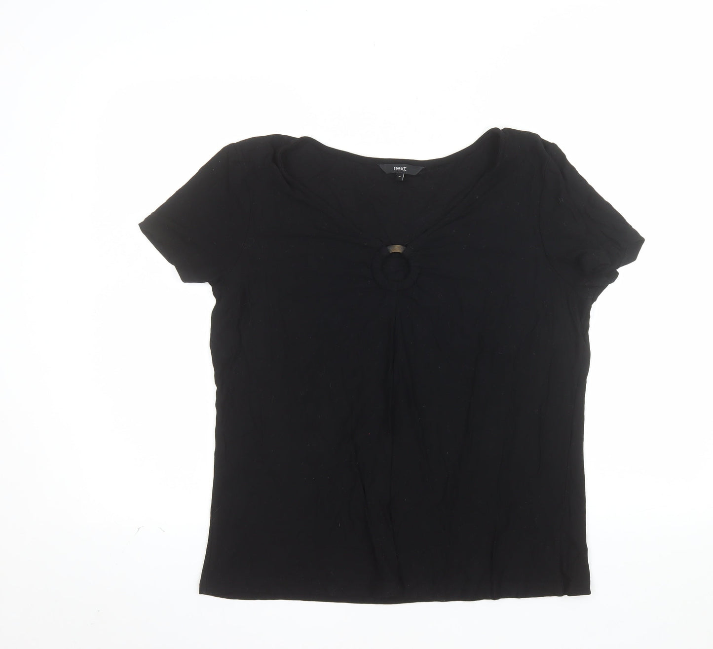 Next Women’s Black Size 16 Scoop Neck Short Sleeve Jersey Top