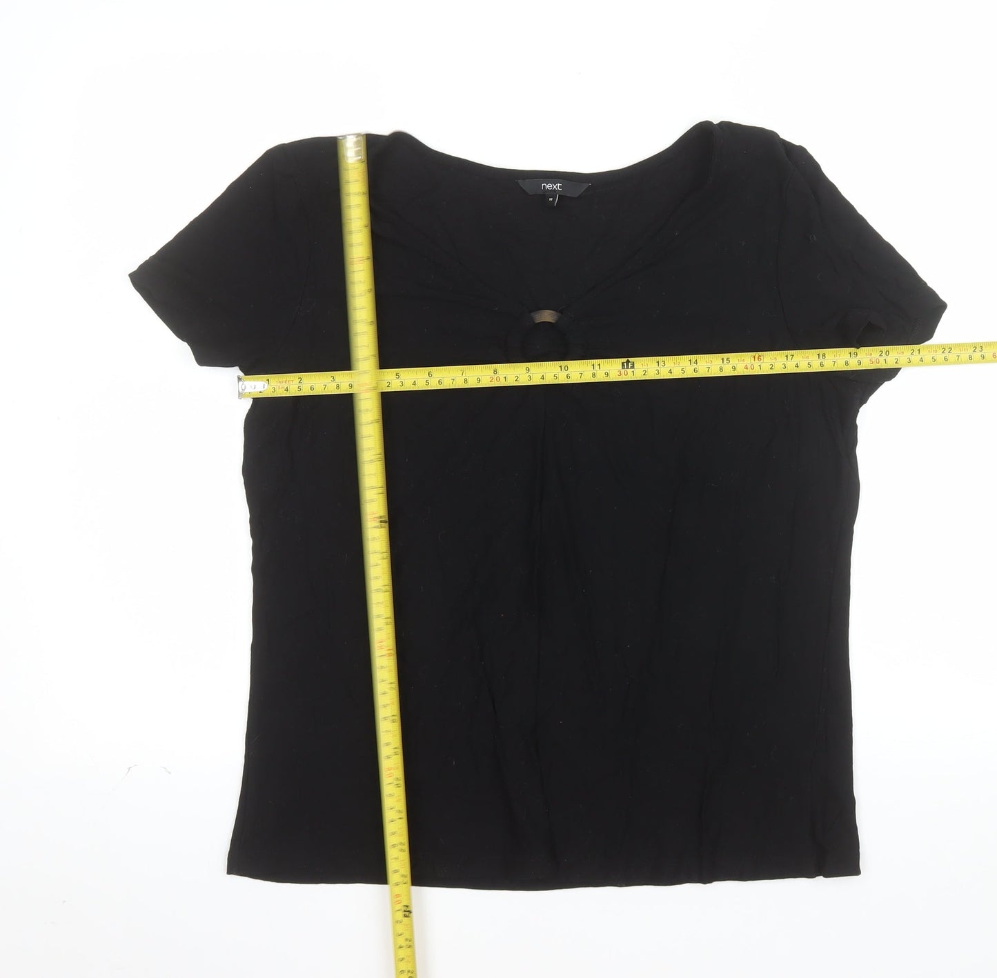 Next Women’s Black Size 16 Scoop Neck Short Sleeve Jersey Top