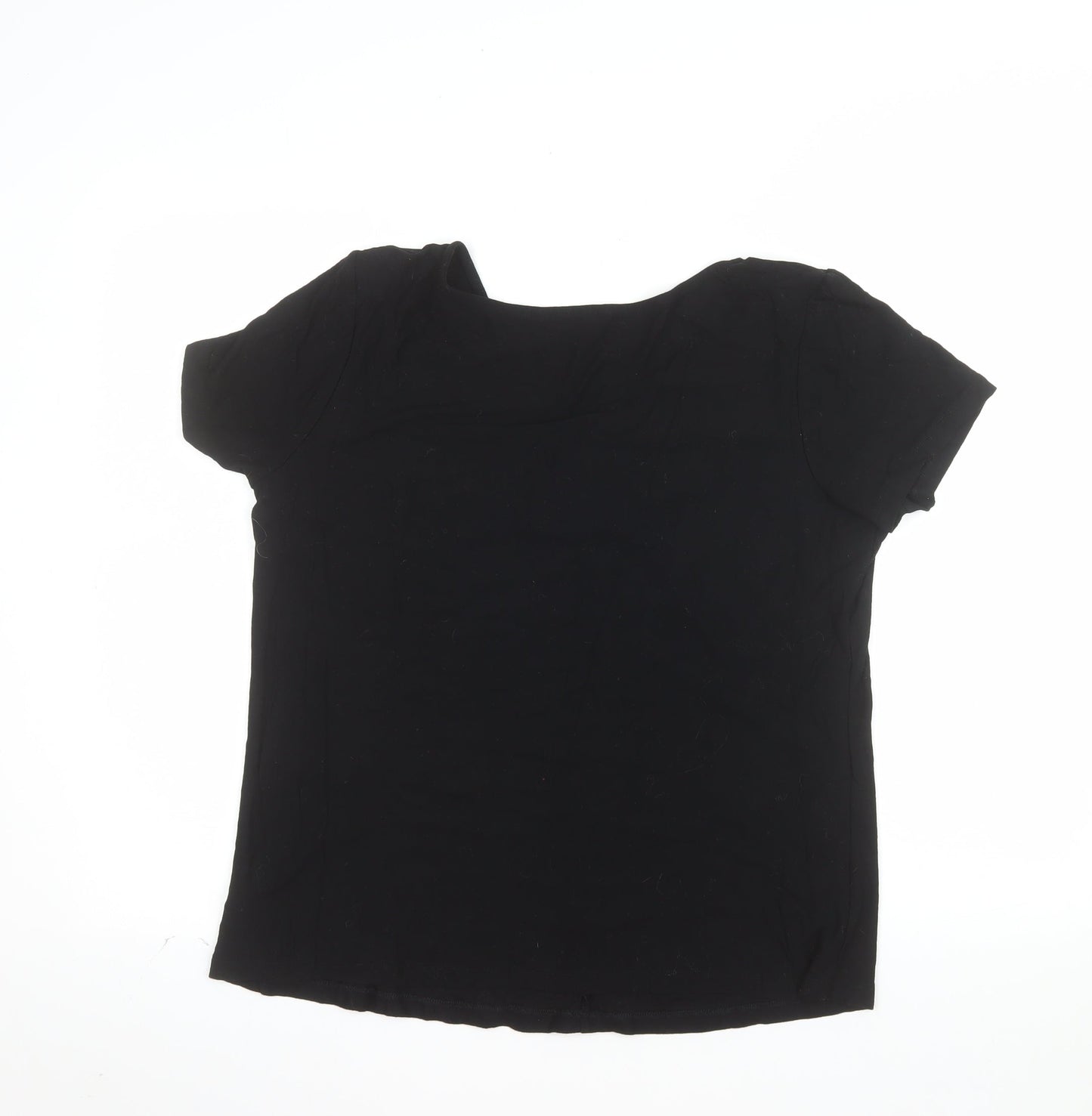 Next Women’s Black Size 16 Scoop Neck Short Sleeve Jersey Top