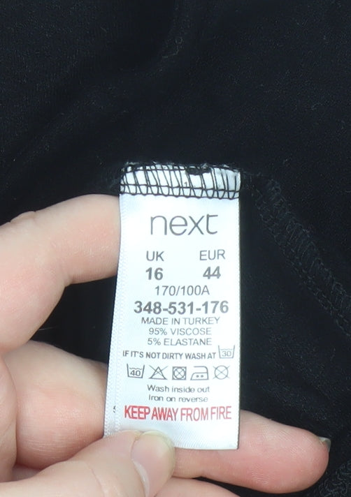 Next Women’s Black Size 16 Scoop Neck Short Sleeve Jersey Top