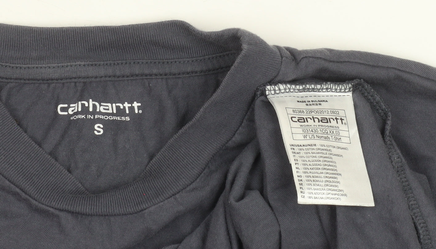 Carhartt WIP Men's Grey Long Sleeve Graphic Cotton T-Shirt Size S