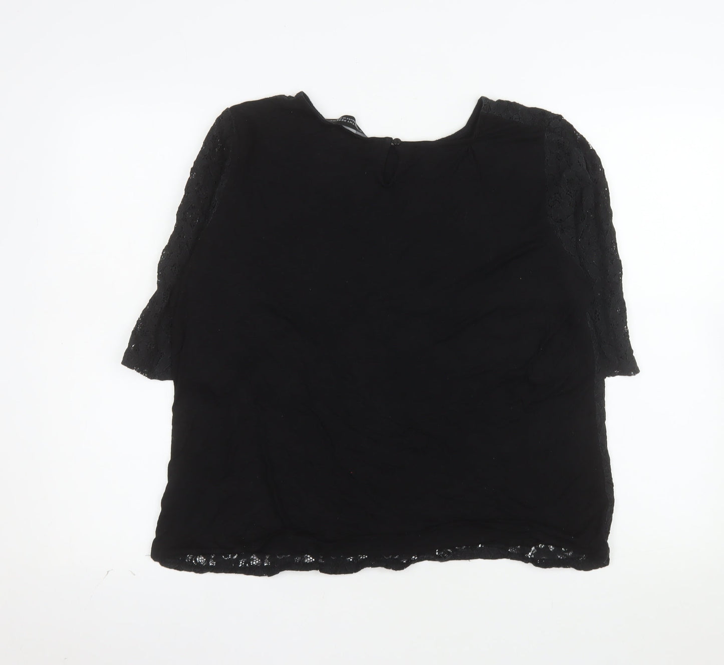 Dorothy Perkins Women's Black Lace 3/4 Sleeve Blouse Size 20
